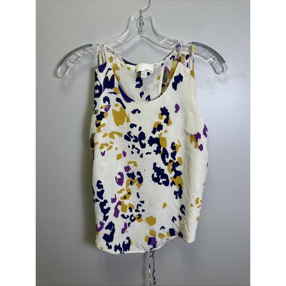 Anthropologie Greylin Tank Top Womens XS Cheetah Print Silk Y2K Cream Office - Picture 1 of 7